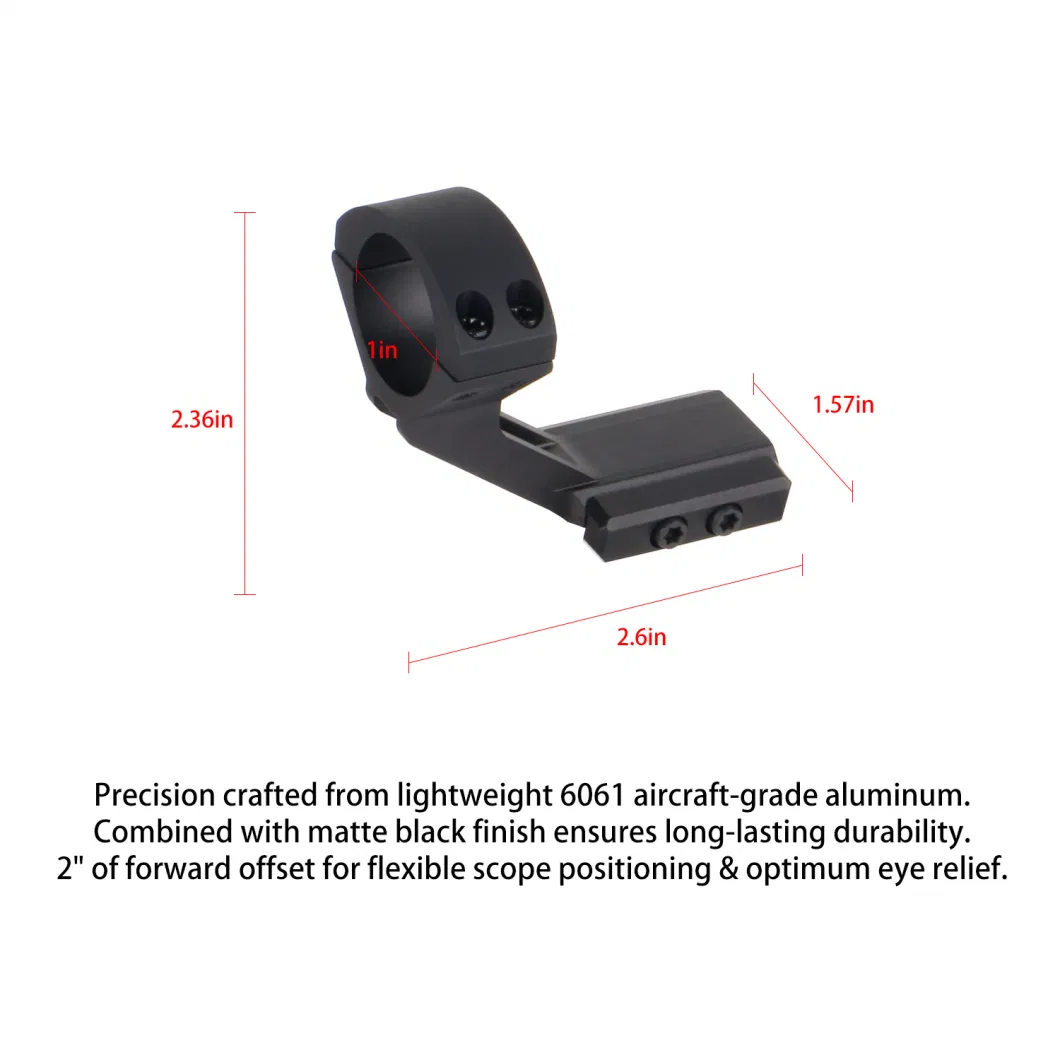 Hunting 25.4mm Diameter Offset Picatinny Scope Rings Hunting Accessories 2PCS