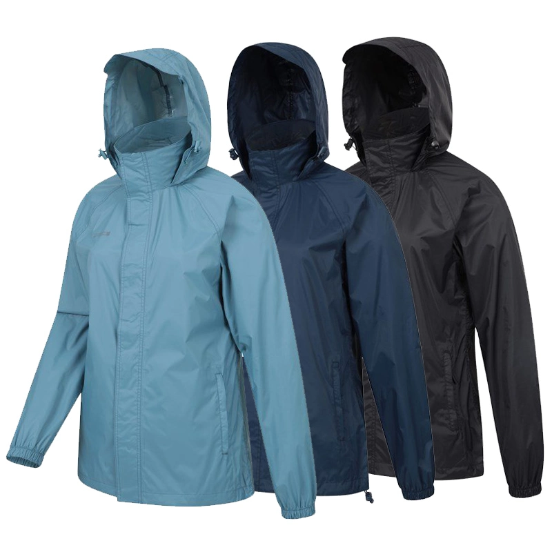 Wholesale Factory Womens Waterproof Parka Jacket Windproof Breathable Hood Jacket Rain Hiking Jacket with Taped Seams