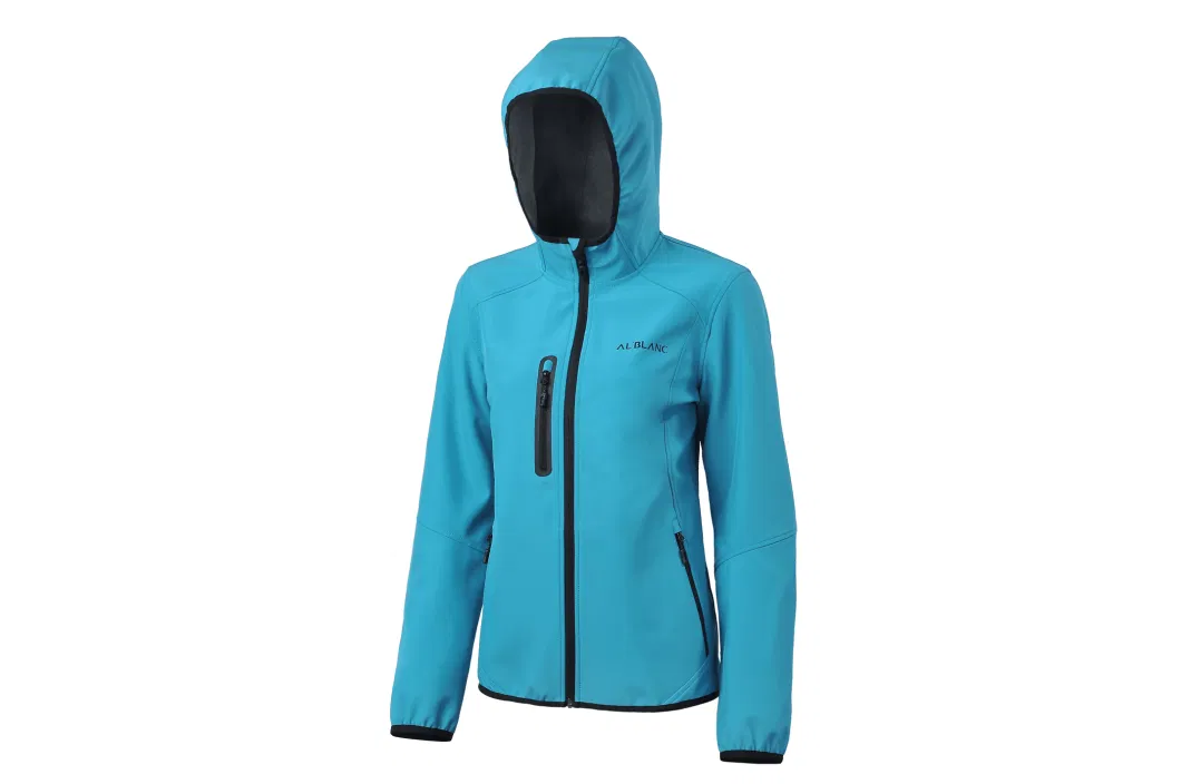 China Factory Customized Women Fashion Outdoor Clothing Sports Wear Softshell Jacket Full Zipped Hooded Winter Rain Jacket