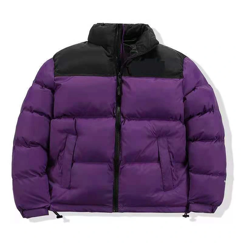 High Quality Pocket Down Jacket Men Women Stitching Contrasting Zipper Coat Multicolor Green Winter Outdoor Warm Clothing Puffer Jacket