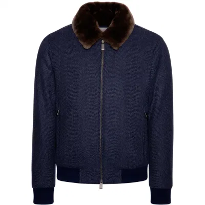  Forro de piel sintética y cuello de pana de invierno para hombre Chaquetas