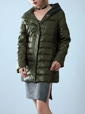  Factory Supply Women Waterproof Fashion Down Jacket Long Style Winter Chaqueta con capucha