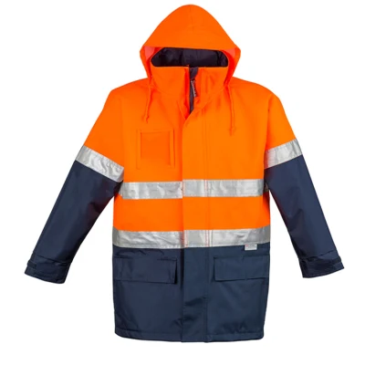  Impermeable al aire libre seguridad reflectantes Sudadera con capucha ajustable impermeable Hi Vis Chaqueta Ropa de trabajo de seguridad