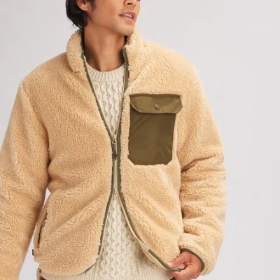  Los hombres Outwear mejor abrigo forrado de felpa chaquetas Sherpa