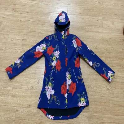  Asiapo China fábrica de mujeres todo impresión largo Softshell Windbreaker Con forro polar