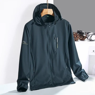  Famosos bolsillos impermeables transpirables para caminatas Jackets de ciclismo con cremallera completa Capó