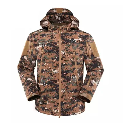  Fabricante Italia camuflaje digital personalizado de caminatas al aire libre Camping untar camuflaje militar Polar Chaqueta Soft Shell