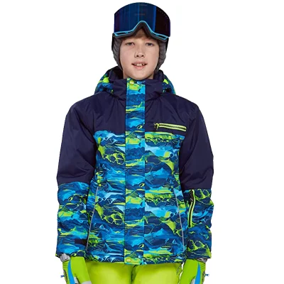  Fabricante China Boy&prime; s de la nieve Esquí impermeable con Capucha Chaqueta Fleece Windproof Chaqueta de invierno