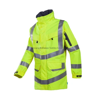 Chaqueta impermeable de advertencia de seguridad de trabajo de proveedores profesionales de ropa de seguridad