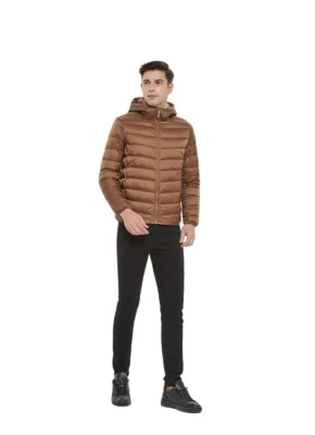 Los fabricantes de ropa para hombres Packable Down Jacket chaqueta de Globo ligero abrigo con capucha