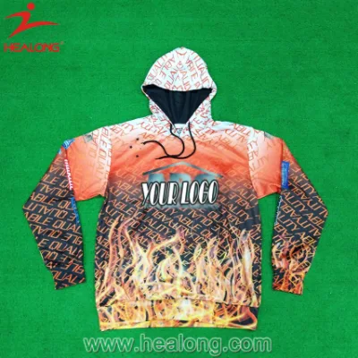  Healong Fancy ropa de diseño de impresión digital de la marcha de los hombres sudaderas con capucha
