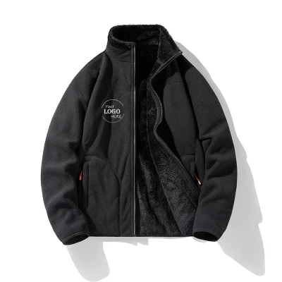  Chaqueta de felpa de abrigo a medida Fabricante de moda cortaviento cremallera hasta Streetwear Chaqueta