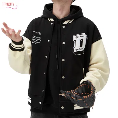  Chaqueta deportiva de Letterman personalizada con bordado de béisbol de Chenille, chaquetas de lana y cuero bordadas.