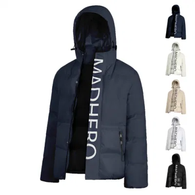  Nueva llegada Moda hombres Invierno impresión chaqueta Puffer chaqueta con Capó