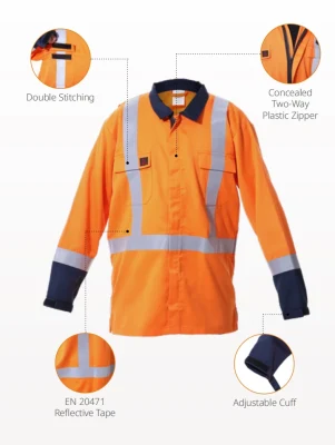  Los valores de fábrica la Norma NFPA 2112 Fr ropa ropa de trabajo de seguridad Piscina Ropa de trabajo con los botones y cremalleras