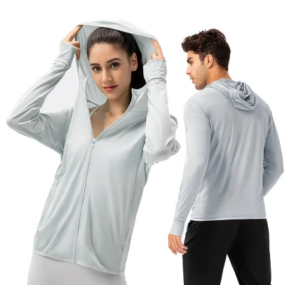  La protección UV Sun abrigo casual para hombres y mujeres Sudadera con capucha ligera de secado rápido ropa UV Upf 50+ camisetas de manga larga Senderismo Golf chaquetas de pesca