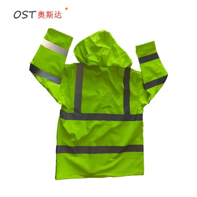 Fabricante Venta caliente EN20471/en la ropa de trabajo de seguridad Hi-Vis343 Chaqueta de lluvia