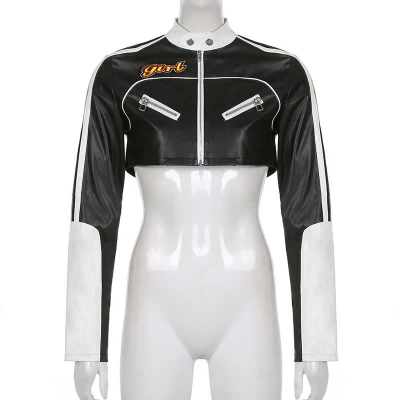  Chaqueta de cuero Moto Cuero para mujer
