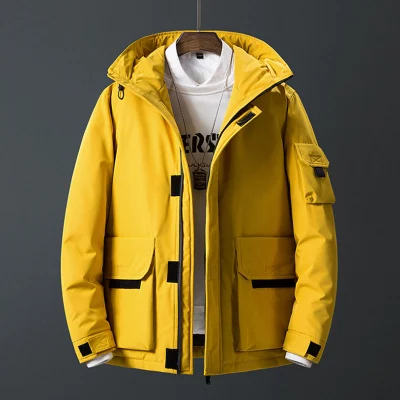 Venta caliente Windproof Abrigo de los hombres de ultraligeros Duck Down chaqueta con capucha