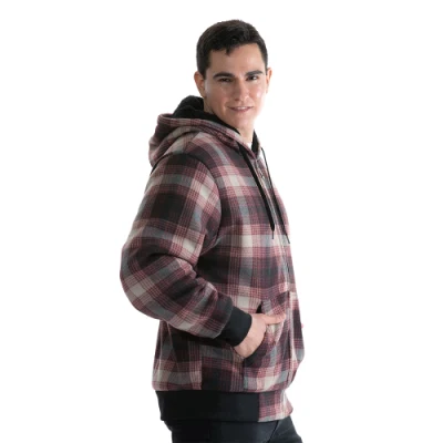 Los Hombres sudadera con capucha forrada Sherpa cálida Mens Chaleco Polar ropa de invierno OEM Casual chaqueta negro personalizada Mens