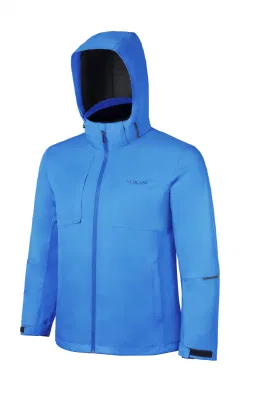  Mayorista Custom Outdoor Men 3 en 1 cortaviento impermeable Chaqueta transpirable con capucha