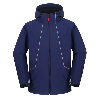  Abrigo polar de alta calidad personalizado transpirable cálido para hombre al aire libre Chaqueta de softshell con capucha extraíble transpirable con bordado de esquí