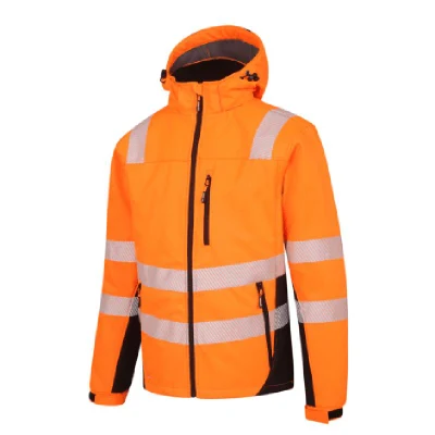 Fabricante China ropa de seguridad reflectante resistente al agua Hi Vis chaqueta Softshell con cinta de 3m
