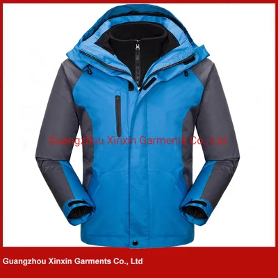  Taslan de nylon impermeable al aire libre de desgaste de la chaqueta de lluvia anorak con capucha para hombres (J455)