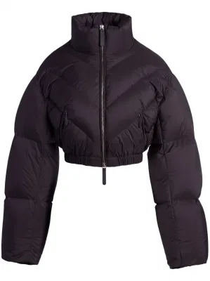  Personalizar de la Mujer Chaqueta de invierno cálido Zip hasta calentarse abajo chaqueta acolchada Chaqueta hacia abajo hinchados corto Puffer de cultivo para la Mujer chaquetas