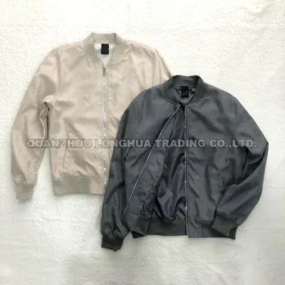 Chaqueta para hombre Boy Jacket Woven Moda Suede ropa Gris Beige Ropa exterior ropa
