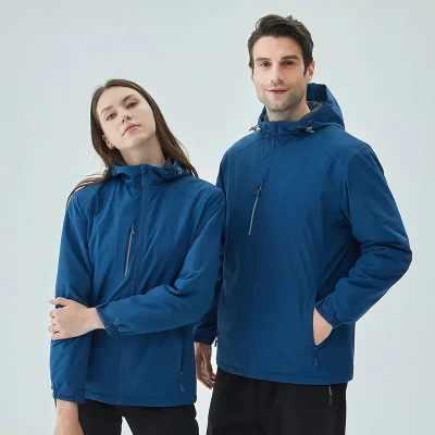  Logotipo personalizado abrigo impermeable estilo polar unisex con capucha para exteriores Chaquetas de invierno para hombre Fleece Softshell
