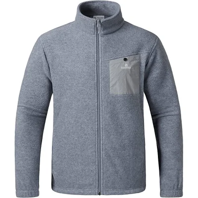  Chaqueta de felpa polar suave para hombre con cremallera completa para exteriores invierno Abrigo con bolsillos