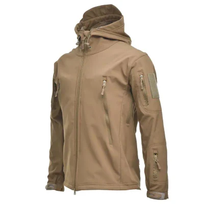 Suministro de la fábrica de camuflaje exterior Soft Shell Hombre Chaqueta forro polar cálido Windproof Casual impermeable chaqueta de camuflaje táctico de invierno