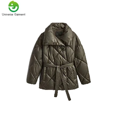 Chaqueta de plumón DE plumón DE cintura media de alta calidad con cuello de pie Invierno