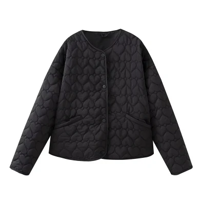  PB&amp;za ropa nueva para mujer Mayoristas Invierno corazón-forma Quilted chaqueta cálida