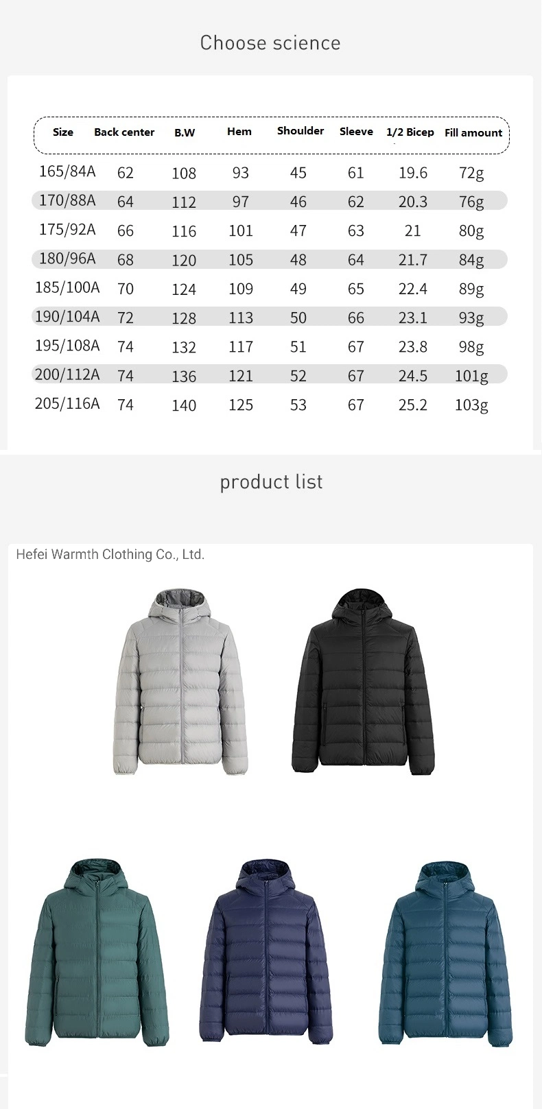 Clothing Manufacturers Winter High Quality Down Puffer Jacket Warm Hooded Zipper Eco Down Jacket