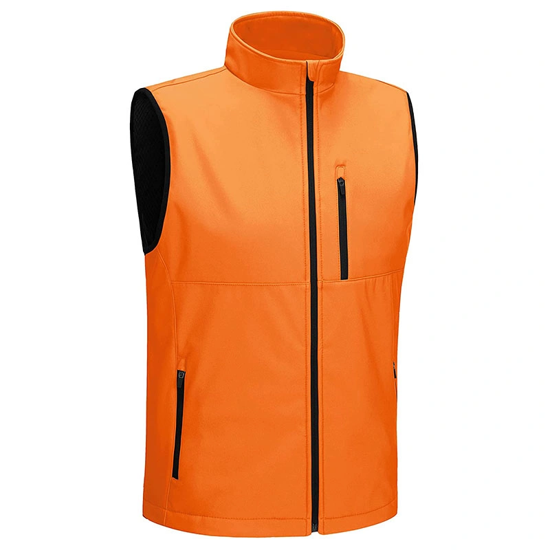 Men&prime; S Softshell Vest Waterproof Sleeveless Jacket with Multiple Pockets