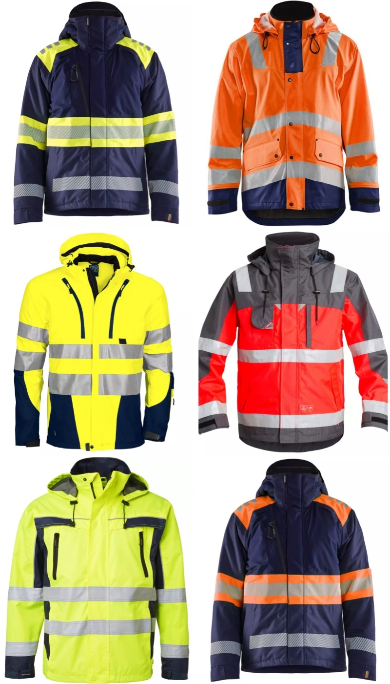 Custom Logo Winter Mining PPE Hooded Waterproof Work Coat Welding Factory High Visibility Clothing