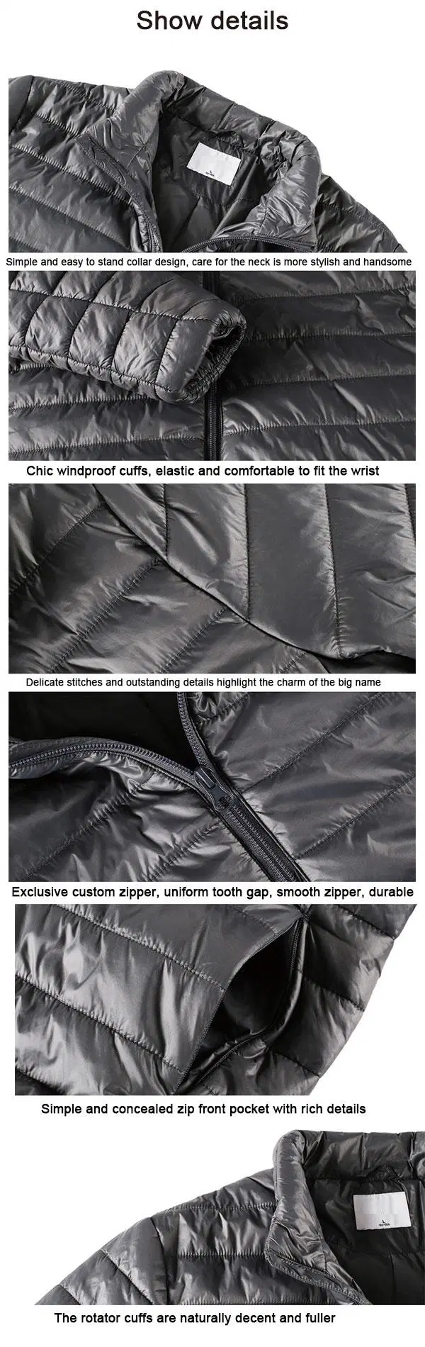 China Factory Custom Winter Padding Down Jacket Men