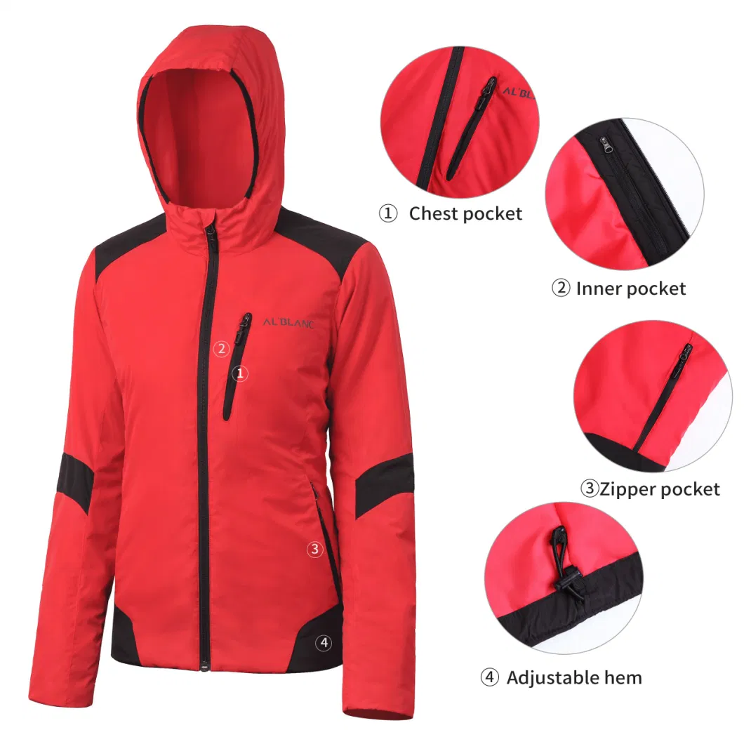 China Supplier Lightweight Windproof Waterproof Women Winter Warm Padding Down &amp; Fake Jacket with Attached Hood