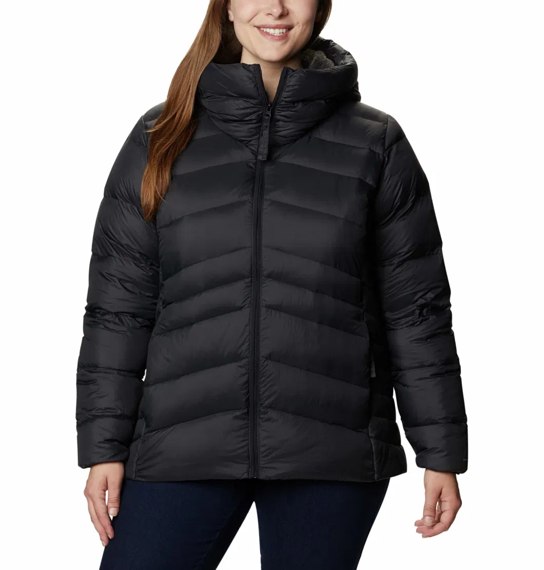 Asiapo China Factory Women&prime;s Pure Colar Thermal Parka Down Hooded Jacket Available in Plus Size