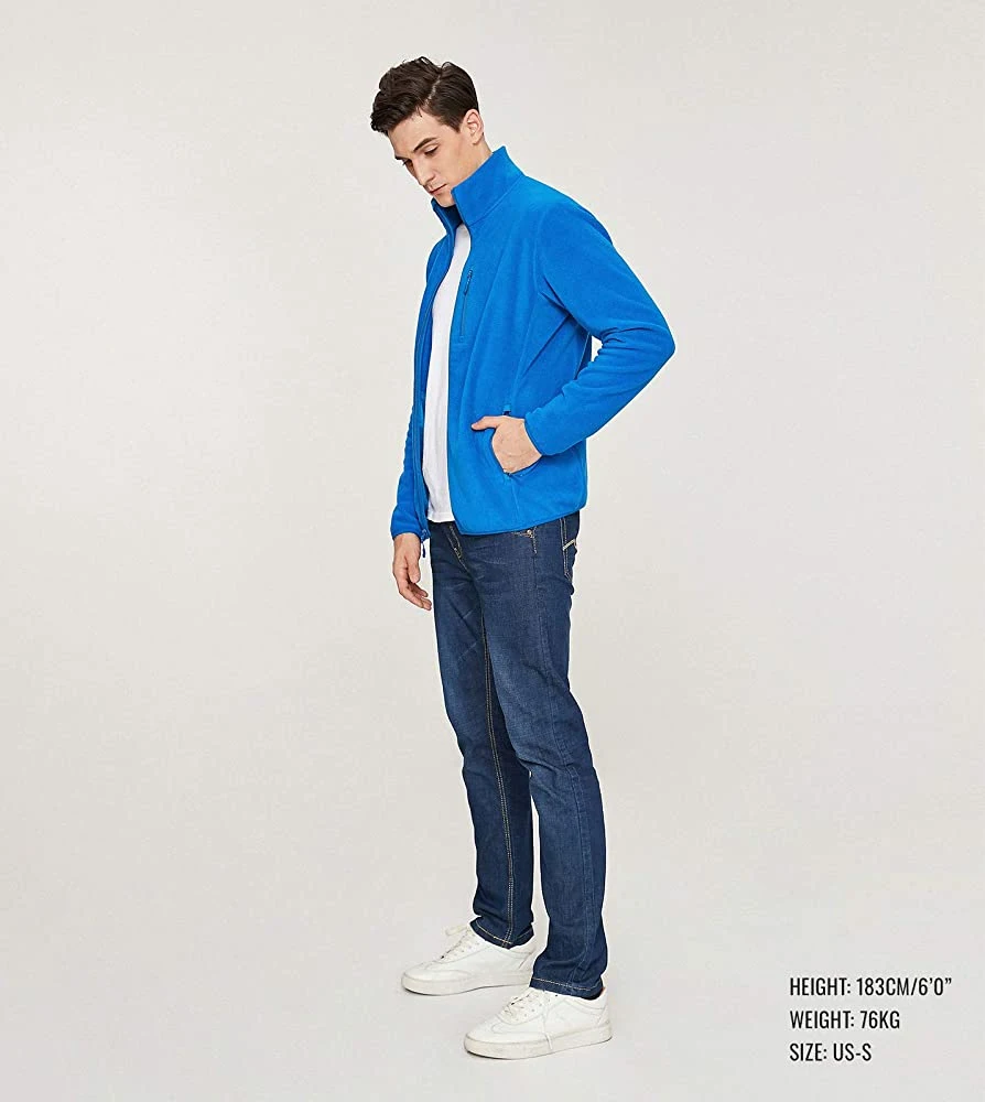 Men Winter High Quality Winter Polar Soft Fleece Sport Fashion Jacket with 3 Zipper Pockets