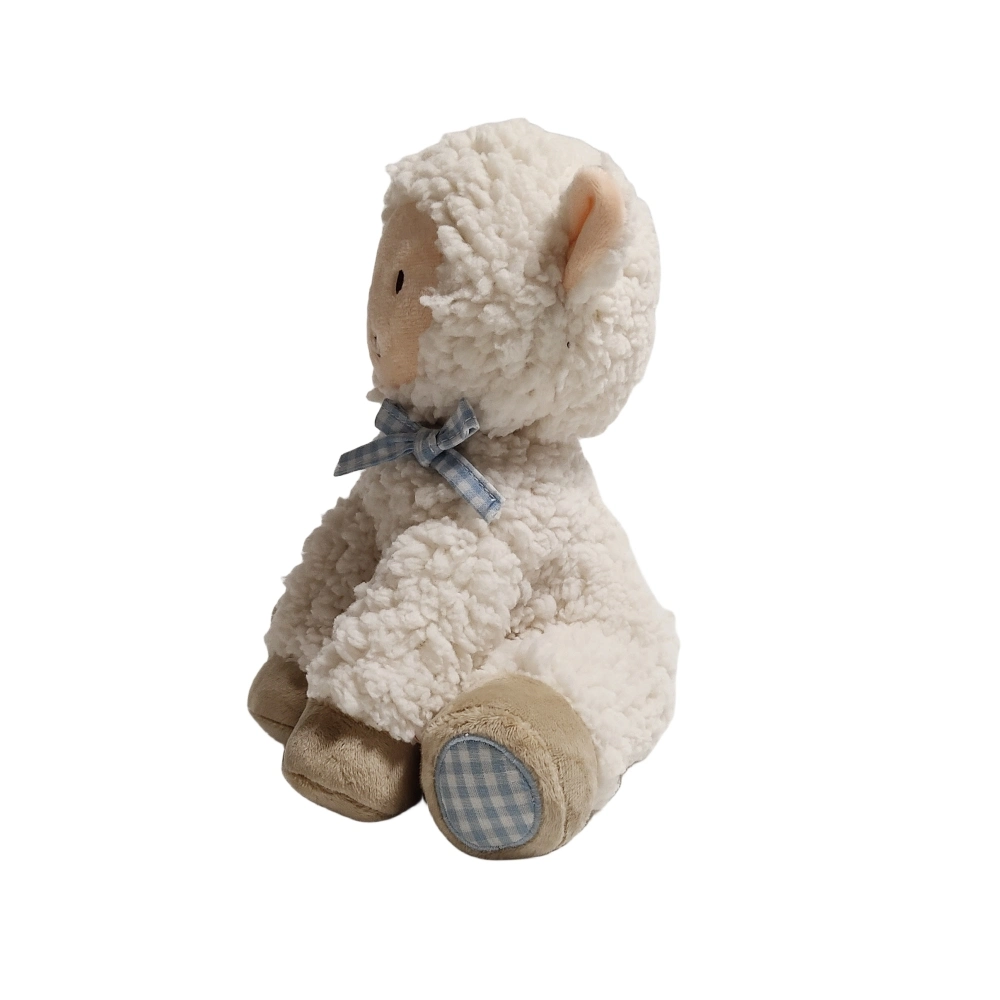 Lamb Adorable Sitting Animal Plush Soft Stuffed Custom Gift Toy with Bow