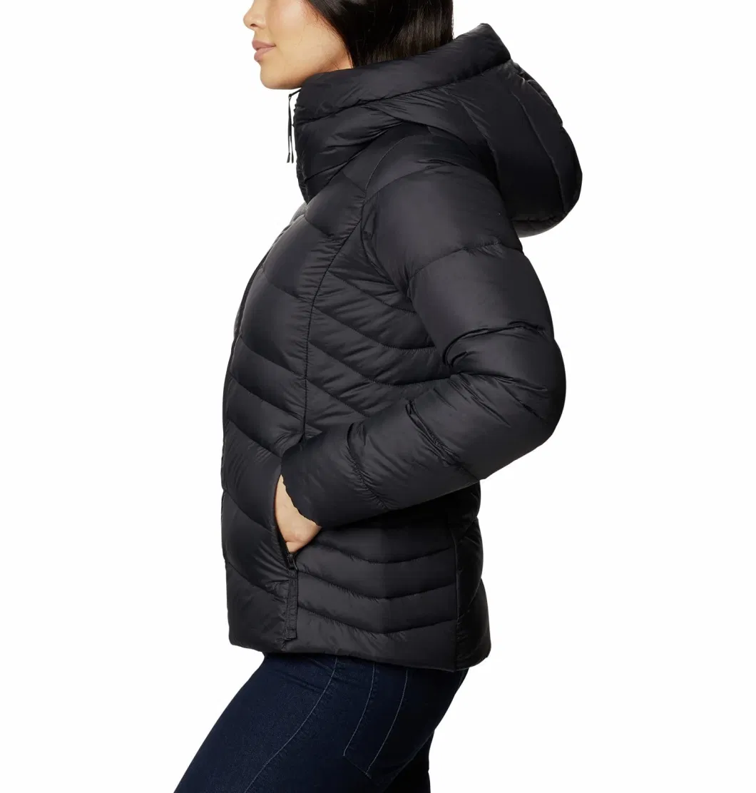 Asiapo China Factory Women&prime;s Pure Colar Thermal Parka Down Hooded Jacket Available in Plus Size