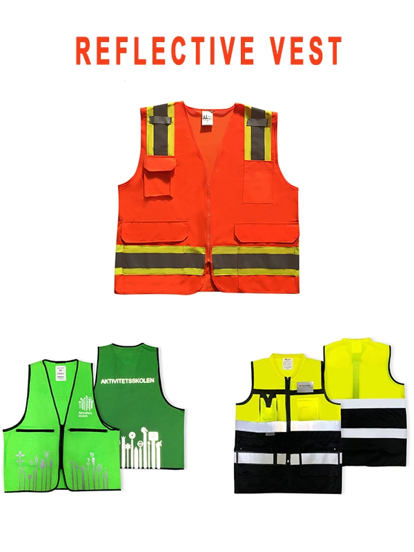 Wholesale Safety Vests High Visibility Orange Clothing Outdoor Night Running Protective Construction Reflective Safety Workwear Vest