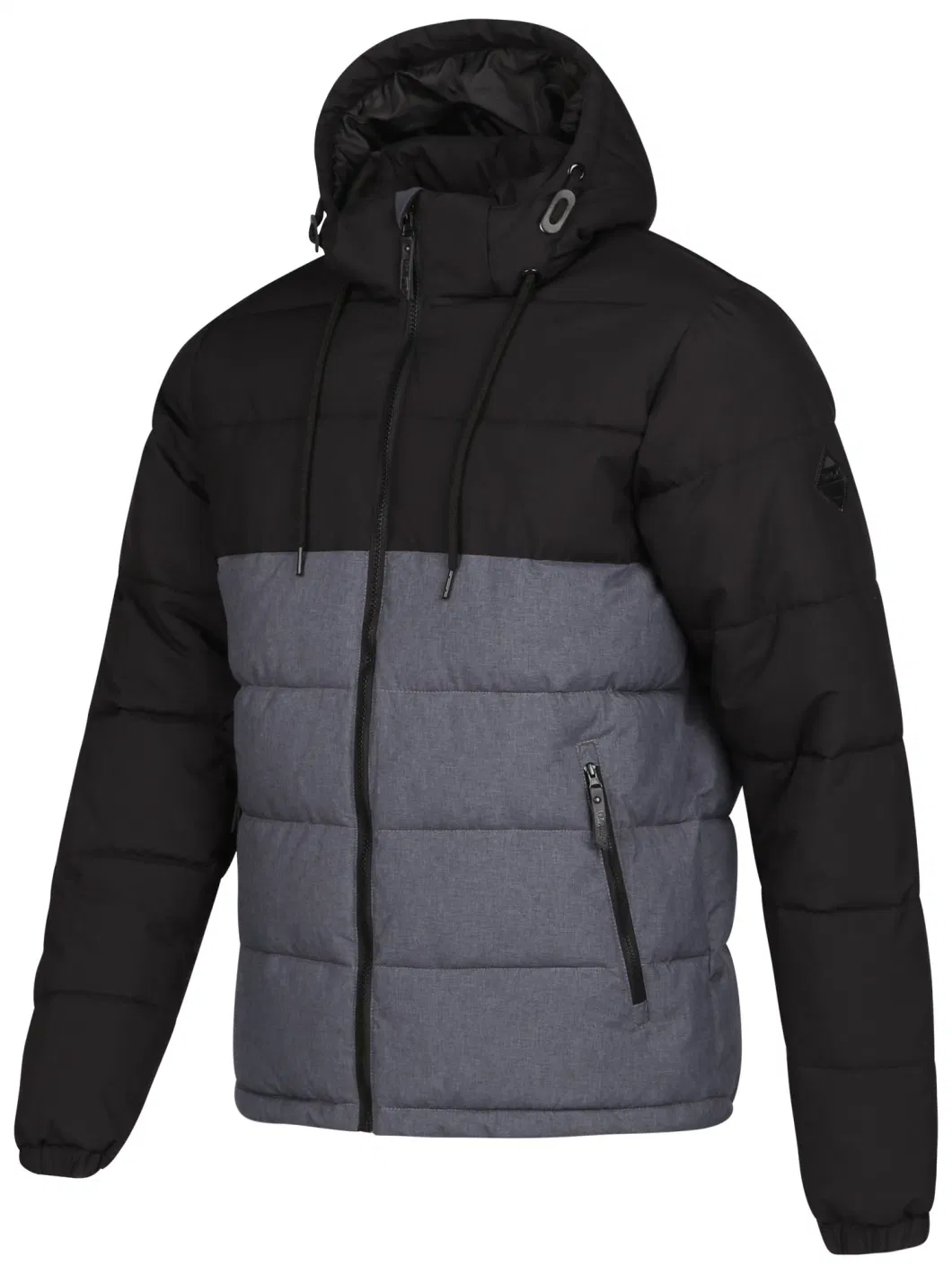 Men&prime;s Padded Winter Jackets with Removable Hood and Dual Side Zipper