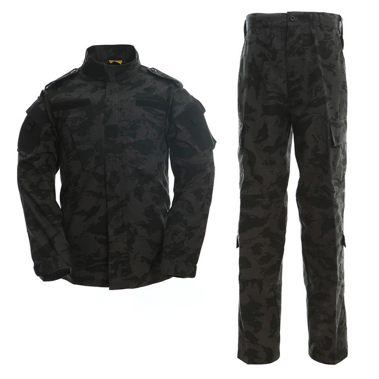 Fashion Black Acu Camouflage Clothing Night Camo Hunting Military Style Clothing