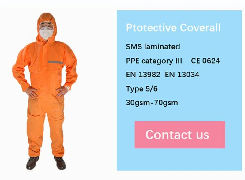 Manufacturer Wholesale Disposable Chemical Safety Clothing Work with Reflective Tape