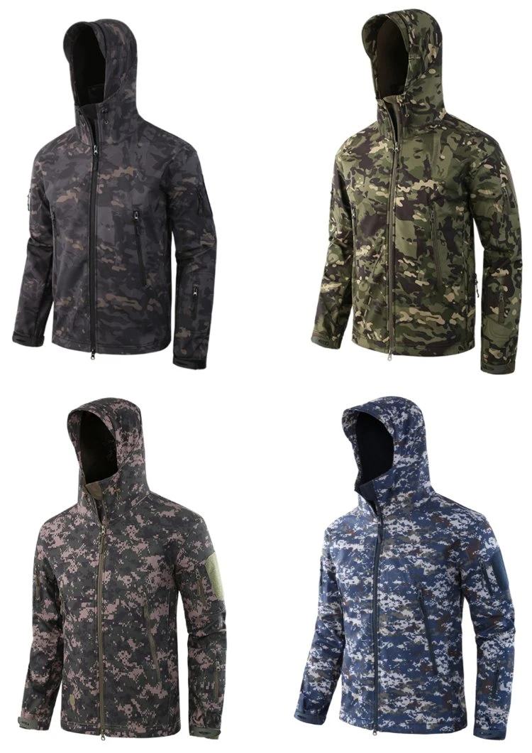 Esdy Tactical Waterproof Combat Coat Softshell Khaki Hunting Jacket Hoodie