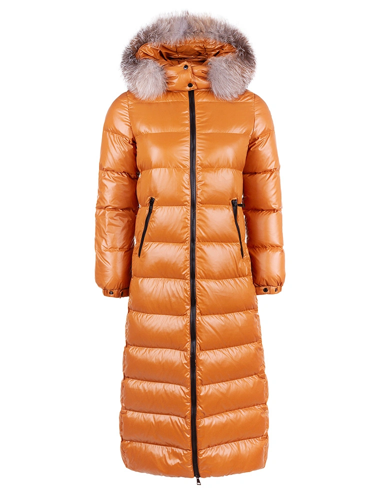 Chinese Winter Women Fox Fur Collar Hooded Duck Down Jacket with Factory Direct Sale Price